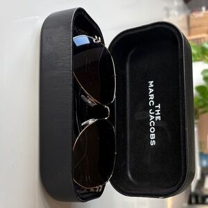 Marc Jacobs Black and Gold Aviator Sunglasses